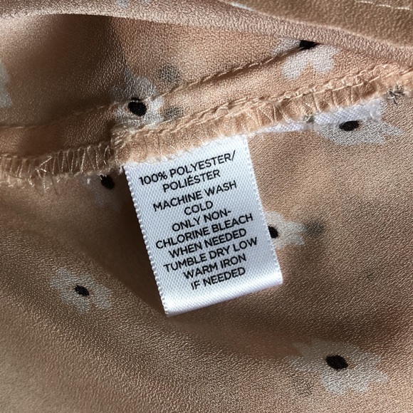 LOFT Sheer Daisy Floral Light Pink Long Sleeve Blouse - Picture 6 of 6